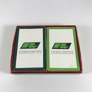 Gemaco Playing Cards Bridge Deck Pioneer Western Corporation Advertising Vintage
